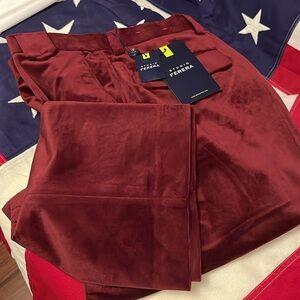 Brand New Men's Burgundy Velvet Pants